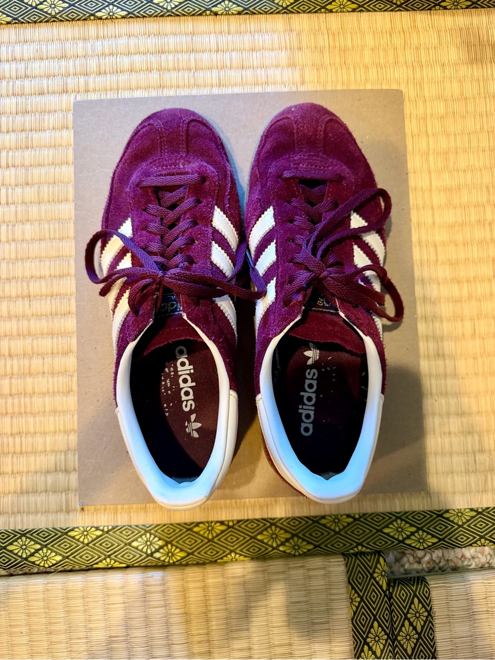adidas Gazelle Suede Sneakers in Burgundy and White